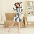 thumbnail image 3 of FORMRS Niños Bathrobe Unisex Hooded Robe Soft Plush Pajamas Sleepwear, Size 10-12T, Gray Cute Cats, 3 of 7