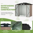 thumbnail image 4 of BaPiPro 6 x 4 ft Outdoor Metal Storage Shed with Included Base & Air Vents, Lockable, Brown, 4 of 10