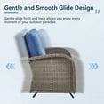 thumbnail image 7 of Gymojoy Outdoor 2-Person Wicker Rocking Bench,Patio Glider Porch Loveseat 2 Seater Couch Sofa with Cushions for Backyard,Porch,Balcony, 7 of 7