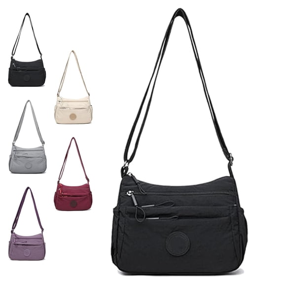 Women's Solid Color Fashionable Multi-Pocket Zipper Crossbody Bag, Lightweight Shoulder Bag for Daily Commute & Travel