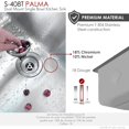 thumbnail image 3 of Stylish Dual Mount 20 ½" Stainless Steel Single Bowl Kitchen Sink with Strainers S-408T, 3 of 15