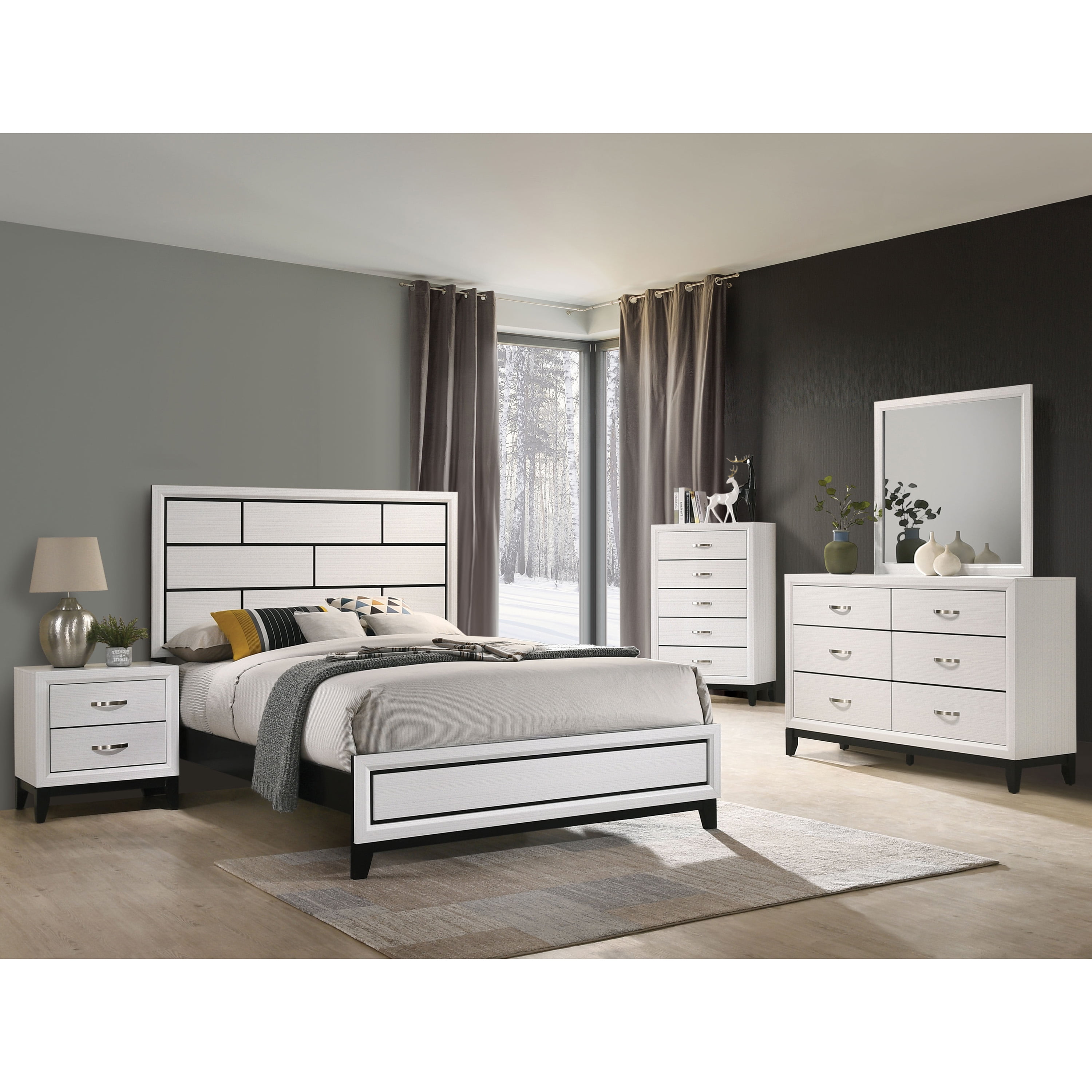 Furniture of America Trey Contemporary 2-Drawer Adult Nightstand, White