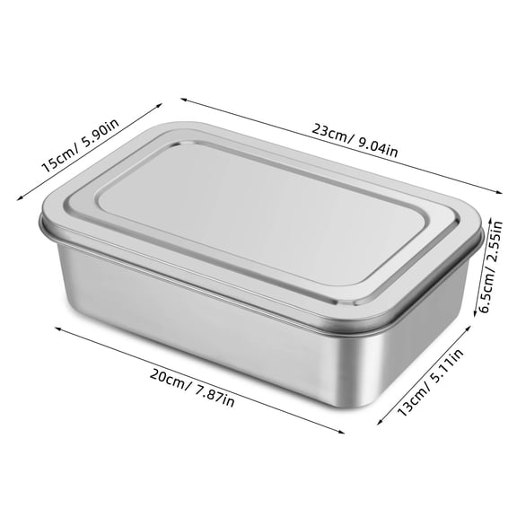 OFFIGAM Deep Rectangular Stainless Steel Cake Pan with Rust-Resistant Lid, Non-Stick Bakeware for Cakes and Desserts