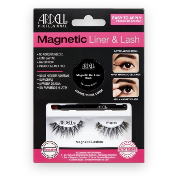 Wispies , Ardell Magnetic Liner & Lash Set , Hair Scalp Skin Body - Pack of 2 w/ SLEEK Teasing Comb