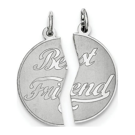 Leslies Fine Jewelry Designer 925 Sterling Silver 2-piece Best Friend Disc (10x21mm) Pendant (The Best Fashion Designer)
