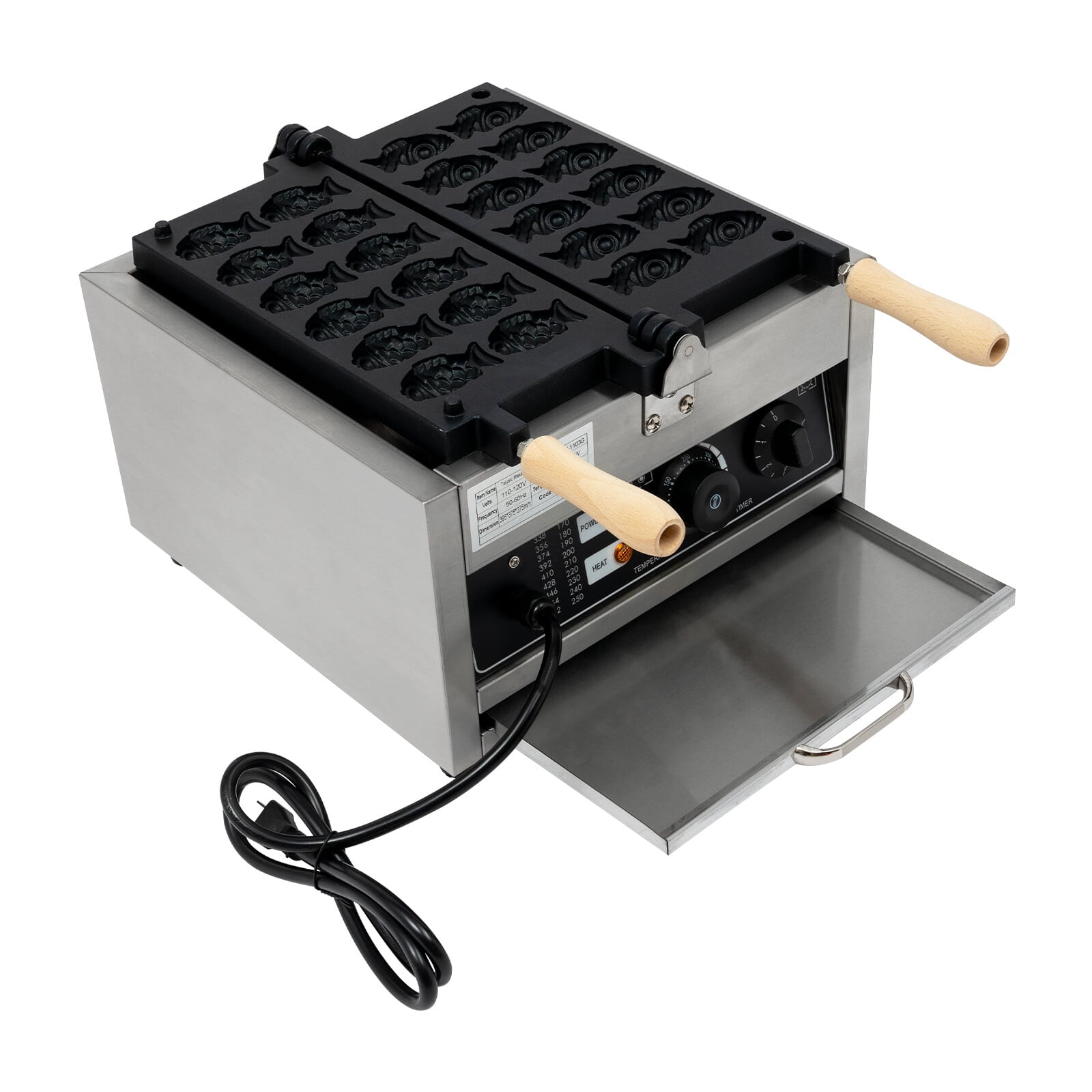 1800W Mini Fish-Shaped Waffle Making Machine Desktop Electric Waffle Maker