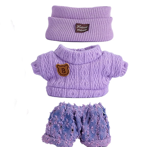 Sinyiin 17cm Plush Doll Sweater Pants Figure Doll Dressingup Accessory Doll Clothes Set