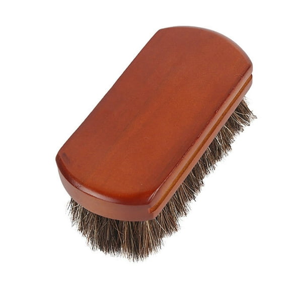 HLONK 1PC Shoe Brush Horsehair Large Professional Boot Shoe Shine and Brush