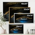 thumbnail image 4 of Girl Eyes With Gold Chain and Blue Pigment 40 in x 30 in Framed Painting Canvas Art Print, by Designart, 4 of 5