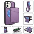 thumbnail image 2 of Compatible With iPhone 11 Wallet Case,PU Leather,Back Flip Kickstand,Detachable Magnetic Wallet,With Card Slots,Shockproof Rugged Ultra Slim Anti-fall Phone Case Cover,Purple, 2 of 10