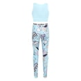 thumbnail image 4 of iEFiEL Kids Girls Ballet Dancewear Gymnastics Outfit Sports Bra Crop Tank Top with Yoga Running Pants Leggings Blue 8, 4 of 7