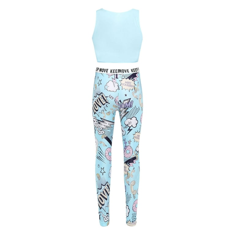 Ensemble Sport 3 Pièces Pour Fille - Legging, T-shirt Manches Longues Et Crop Top, 5-12 Ans