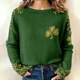 thumbnail image 2 of Women's Oversized Sweaters 2026 St. Patrick's Day Shamrock Graphic Knit Sweatshirts Long Sleeve Round Neck Y2k Spring Tops, 2 of 5