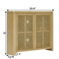 thumbnail image 5 of CQSXDA 39.4" Mid Century Modern Rattan Sideboard Cabinet with 2 Outlet Holes for Entryway and Living Room Storage，Natural, 5 of 10