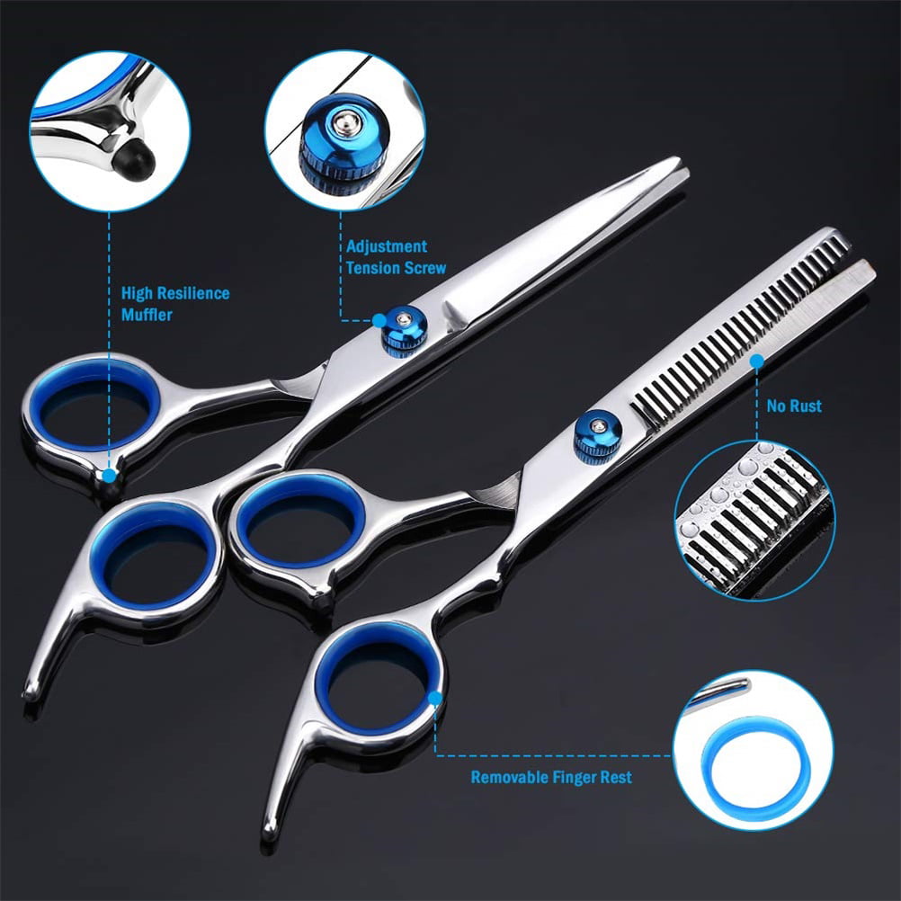 10 Pcs Hair Cutting Scissors Set, Professional Haircut Scissors Kit ...
