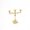 Gold, variant on Christmas Candelabra, Iron Multiarm Candle Holder, Bent Metal Frame Supporting Candles at Different Positions Suited to Dining Table or Mantel, Bent Multiarm Form for Candle Display