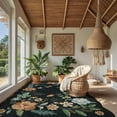 thumbnail image 6 of Moynesa 8'x10' Floral Washable Area Rugs, 8x10ft Soft Bedroom Large Rug for Living Room Ultra-Thin Non Slip Dining Room Rug, Stain Resistant Boho Rugs Easy Clean Throw Carpet for Office,Black, 6 of 6