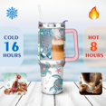 thumbnail image 4 of 40oz Cute Ocean Life Turtle Stainless Steel Flip Straw Tumbler Spill Proof Travel Cup Double Wall Vacuum Insulated Coffee Mug with Top Handle, 4 of 6