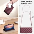 thumbnail image 5 of Quilted Wallet Phone Case with Strap & Stand for Samsung Galaxy S21 5G Zippered Card Holder Red, 5 of 5