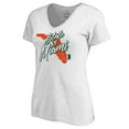 thumbnail image 2 of Women's White Miami Hurricanes State of Miami V-Neck T-Shirt, 2 of 3