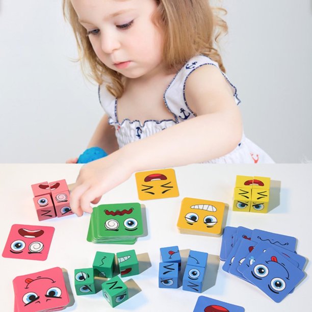 Rompecabezas, juego de cubo mágico que cambia de cara, ¡liquidación navideña! Juego de cubo mágico de madera Lssam, rompecabezas 3D, cubo cambiante, rompecabezas de expresión, juego de combinación de