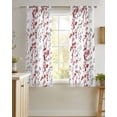thumbnail image 4 of Red Grey Botanical Sheer Curtains 45 Inch Length 2 Panels Set for Living Room/Bedroom, Spring Floral Summer Farmhouse Kitchen Curtains Grommet Semi-Sheer Curtains Drapes Window Treatments 42"x45"x2, 4 of 7