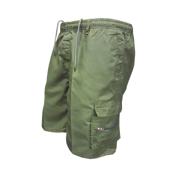 Nestiefly Men's Casual Stretch Cargo Shorts Classic Drawstring Elastic Waist Relaxed Fit Work Short with Pockets Army Green M