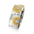 thumbnail image 3 of Dazzlingdaimonds Jewels 3.00Ct Round Cut White Diamond Engagement Wedding Sunflower Band Ring 14K Two Tone Gold Plated 925 Sterling Silver For Women's -4.5, 3 of 5