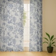 thumbnail image 6 of Vargottam Floral And Bird Print Sheer Curtains for Short Windows - Set of 2 Panels, 63", Grommet Top, Printed Georgette, Light Filtering Drapes for Kitchen or Bedroom, 6 of 9