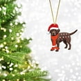 thumbnail image 2 of Luysn 1 Pcs Christmas Chocolate Lab Labrador Ornament 2D Acrylic Hanging Christmas Tree Ornaments Holiday Decorations for Xmas Tree Decor Retriever Gifts for Labrador Lovers, 2 of 7