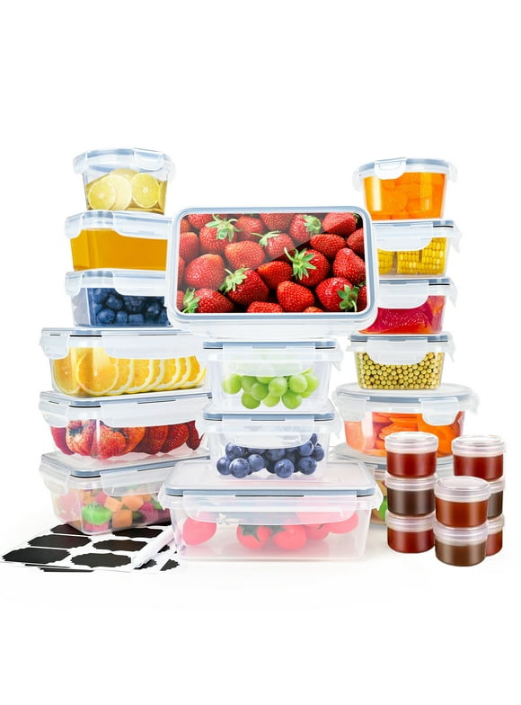 TINANA Food Storage Containers with Airtight Lids, 52 PCS Kitchen storage containers for Pantry Organizers and Storage, BPA-Free Meal Prep Container with Labels & Marker