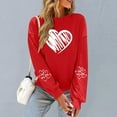 thumbnail image 5 of Itsame Valentine's Heart Sweatshirt Womens Long Sleeve T-Shirts Loose Crew Neck Tops Red Size XL, 5 of 7
