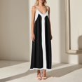 thumbnail image 2 of Youmylove Robe Chemise d'Été pour Femmes Robe Maxi Sans Manches Col en V Bretelles Spaghetti Fluide Élégante Robes de Fête de Vacances Robe Maxi Modeste Fluide, 2 of 4