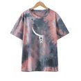 thumbnail image 4 of Camiseta con estampado de sol y luna para mujer, camiseta de manga corta con cuello redondo, camiseta informal divertida y bonita para chica adolescente OAVQHLG3B Store lin121212, 4 of 4
