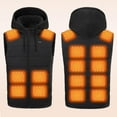 thumbnail image 2 of ZCFZJW Heated Vest for Men, Winter Hooded Heated Vests Outerwear for Men, Lightweight USB Electric Heated Clothing Vest with Dual Control 15 Heating Zones(Battery Pack Not Included) Black XXXL, 2 of 5