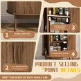thumbnail image 5 of Small Sideboard Buffet Cabinet with Storage, Sliding Doors, 31" Wood Narrow Accent Storage Cabinet, Modern Buffet Table Coffee Bar Cabinet for Kitchen, Living Room (Walnut), 5 of 7