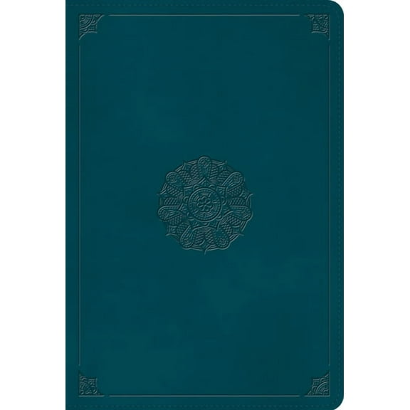 ESV Giant Print Thinline Bible, Red Letter (Trutone, Deep Teal, Emblem Design), (Hardcover)