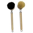 thumbnail image 5 of CUTICATE 2 Pieces Wooden Dish Brush Kitchen Cleaning Brush Practical with Long Handle Pots Pans Dishes Brush for Cleaning Kitchen Sink sisal and horse hair, 5 of 8