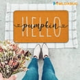 thumbnail image 4 of ® Hello Pumpkin Door Mat Funny Text Indoor mat, Thanksgiving Holiday Creative Decorative Seasonal Burlap Welcome Floor Orange Mat Switch Mat for Outdoor 17 x 30 in, 4 of 6