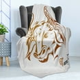thumbnail image 4 of Zodiac Taurus Soft Flannel Fleece Throw Blanket, Animal Face with and Design Horoscope Style Art Print, Cozy Plush for Indoor and Outdoor Use, 60" x 80", Pale Brown Pale Grey, by Ambesonne, 4 of 5