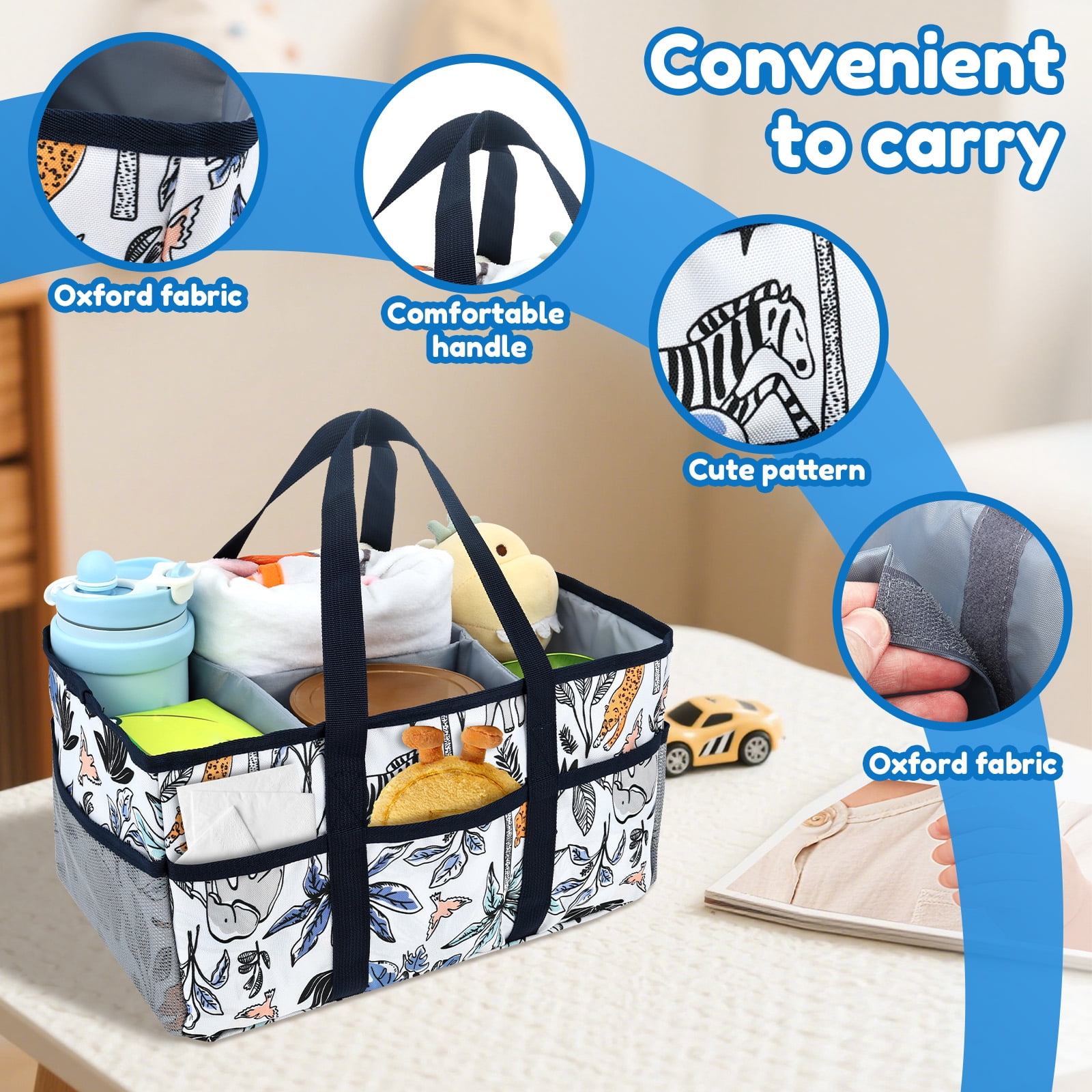 Diary Nappy Caddy Organiser Baby Diaper Caddy for Nappy Station Storage Basket for Newborn Essential Baby Shower Present for Girl Boy