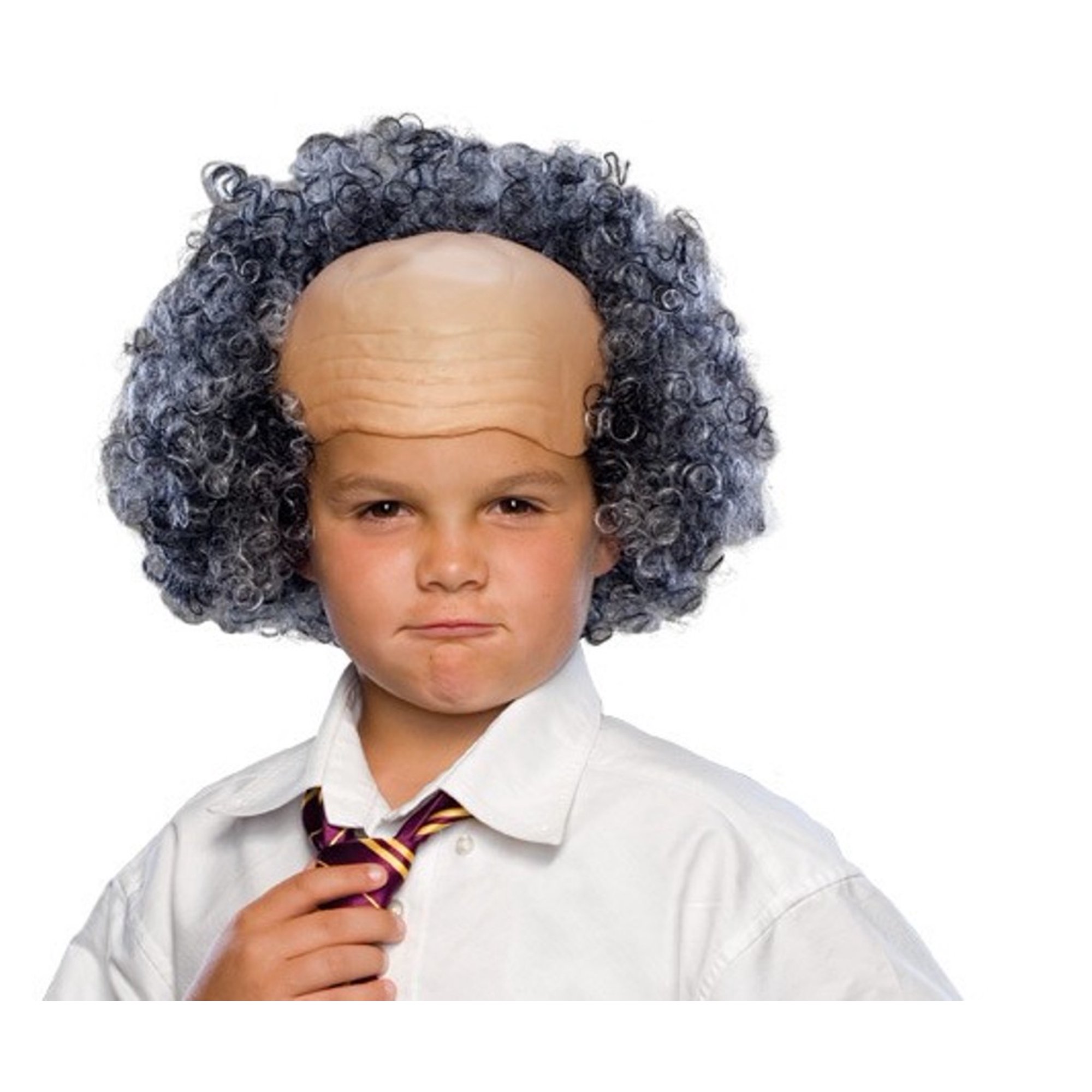 Funny Bald Man Wig Mad Scientist Curly Hair Sides Children S