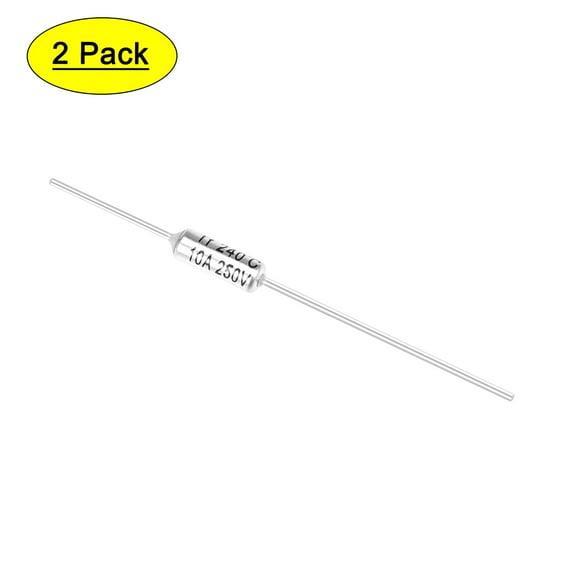 Uxcell 250V 10A TF 240 Celsius Temperature Thermal Fuse Electrical Circuit Cutoff Aluminum Silver Tone 2pcs