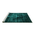 thumbnail image 2 of Ahgly Company Machine Washable Indoor Rectangle Oriental Turquoise Blue Industrial Area Rugs, 8' x 10', 2 of 4