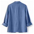 thumbnail image 3 of Linen Blazer Jacket for Women Lightweight 3/4 Sleeve Casual Work Office Summer Breathable Dressy Coat Outfits with Pockets Sky Blue 3XL, 3 of 6