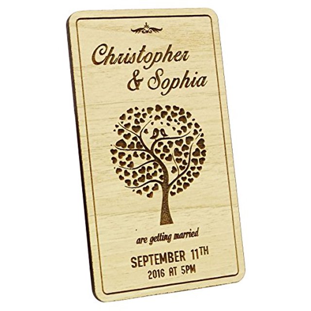 Personalized Engraved Wood Magnets 50 Rustic Wedding Save The Date Wooden Magnet Annuncements