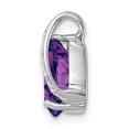 thumbnail image 2 of Sterling Silver Rhodium Pear Amethyst Chain Slide, 2 of 4