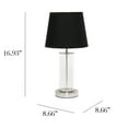 thumbnail image 4 of Simple Designs 16.93" Classic Metal and Glass Tube Table Lamp, for Living Room, Bedroom, Office, Brushed Nickel with Black Shade, 4 of 10