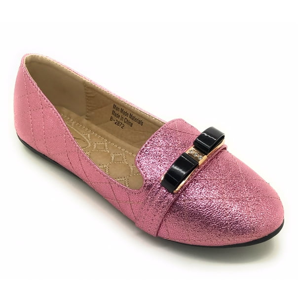 shiny ballerina flats
