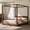 Brown, variant on Euroco Wood King Size Canopy Bed, Four Poster Platform Bed, No Box Spring Needed, Gray